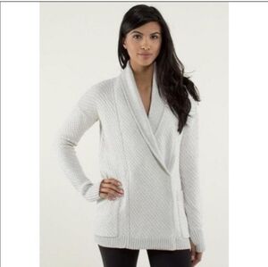 Lululemon Gray Post Practice Wrap Snap Cardigan 6